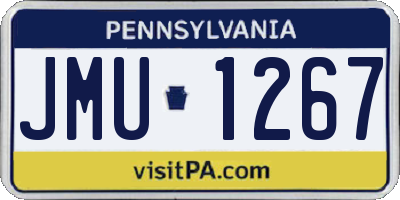 PA license plate JMU1267