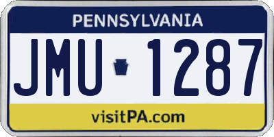 PA license plate JMU1287