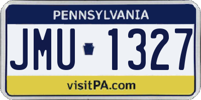 PA license plate JMU1327