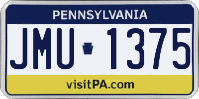 PA license plate JMU1375