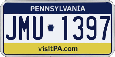 PA license plate JMU1397