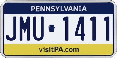 PA license plate JMU1411