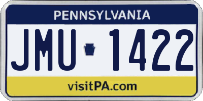 PA license plate JMU1422