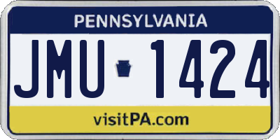 PA license plate JMU1424