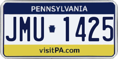 PA license plate JMU1425