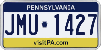 PA license plate JMU1427