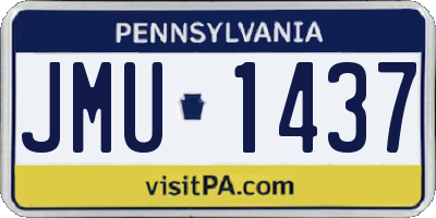 PA license plate JMU1437
