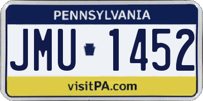 PA license plate JMU1452