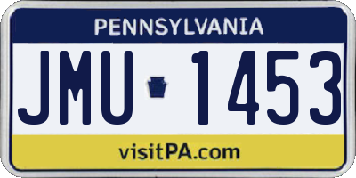PA license plate JMU1453