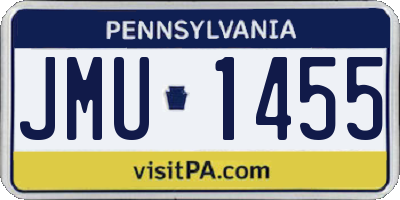PA license plate JMU1455