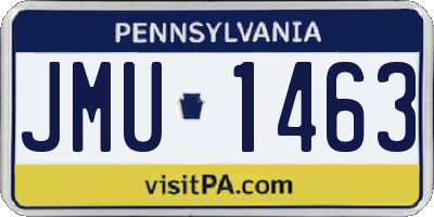 PA license plate JMU1463