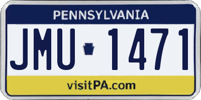 PA license plate JMU1471