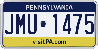 PA license plate JMU1475