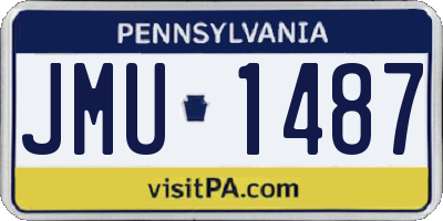PA license plate JMU1487
