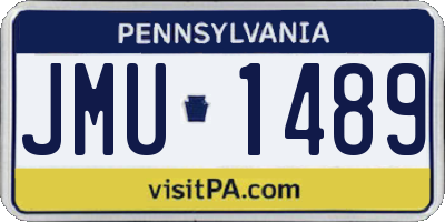 PA license plate JMU1489