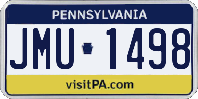 PA license plate JMU1498