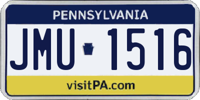 PA license plate JMU1516