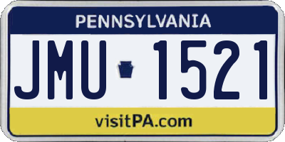PA license plate JMU1521