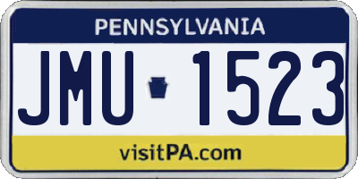 PA license plate JMU1523