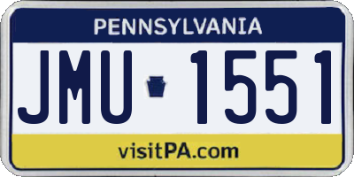 PA license plate JMU1551