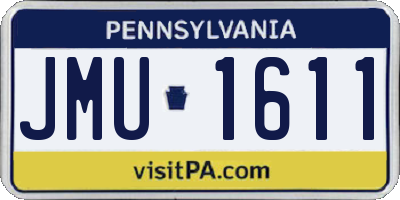 PA license plate JMU1611
