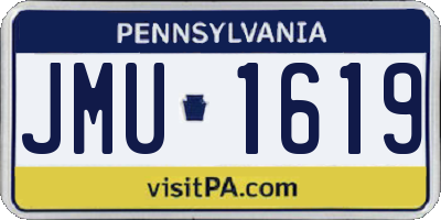 PA license plate JMU1619