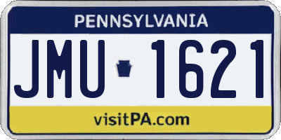 PA license plate JMU1621
