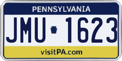 PA license plate JMU1623