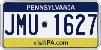 PA license plate JMU1627
