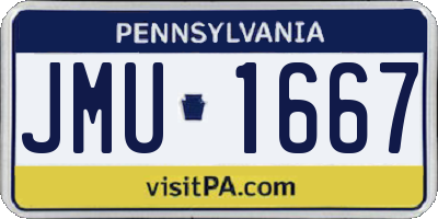PA license plate JMU1667