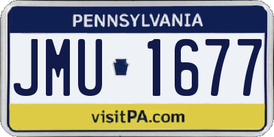 PA license plate JMU1677