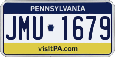 PA license plate JMU1679
