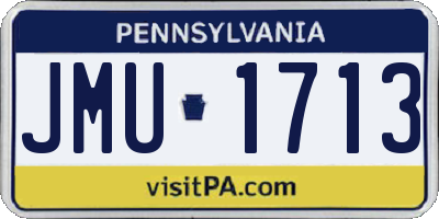 PA license plate JMU1713