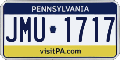 PA license plate JMU1717