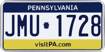 PA license plate JMU1728