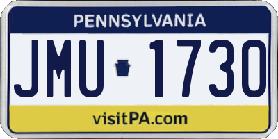 PA license plate JMU1730