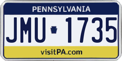 PA license plate JMU1735