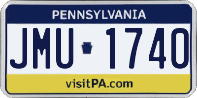 PA license plate JMU1740