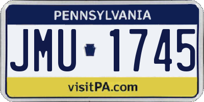 PA license plate JMU1745