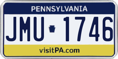 PA license plate JMU1746