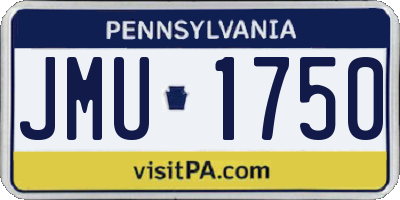 PA license plate JMU1750