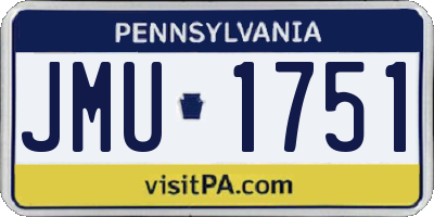 PA license plate JMU1751