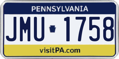 PA license plate JMU1758
