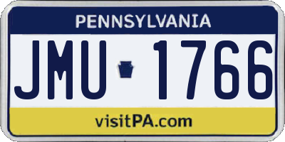 PA license plate JMU1766