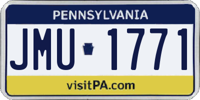 PA license plate JMU1771