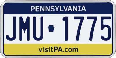PA license plate JMU1775