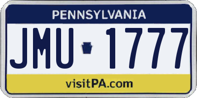 PA license plate JMU1777