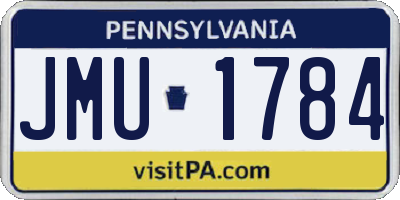 PA license plate JMU1784