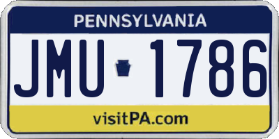 PA license plate JMU1786