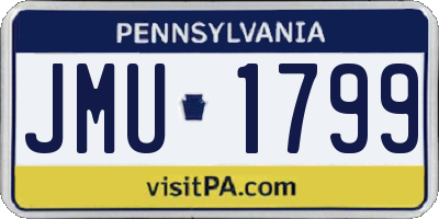 PA license plate JMU1799